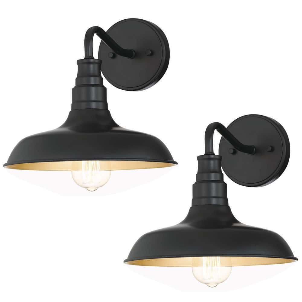 1-Light Dark Bronze Outdoor Barn Light Sconce (2-Pack) price history on PriceWatchPro