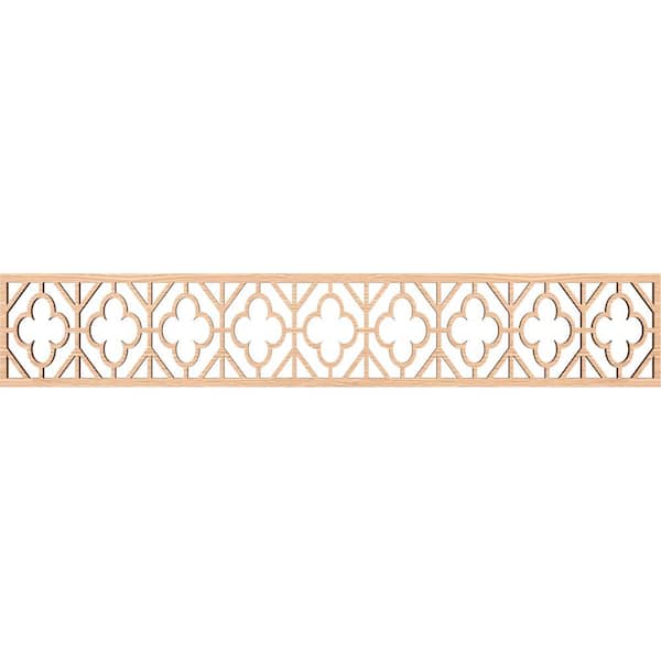 Ekena Millwork Hazelton Fretwork 0.375 in. D x 46.625 in. W x 8 in. L Red Oak Wood Panel Moulding