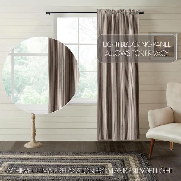 VHC BRANDS Sawyer Mill Charcoal Ticking Stripe 40 in. W x 84 in. L