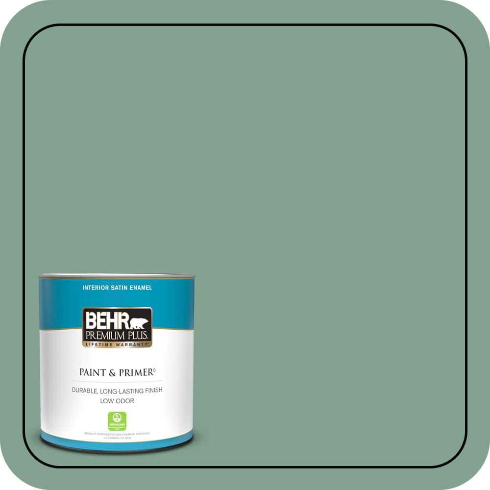 1 qt. #MQ6-11 Mossy Bench Satin Enamel Low Odor Interior Paint & Primer price history on PriceWatchPro