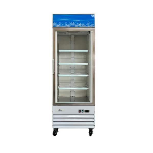 Cooler Depot 28 in. W 23 cu. ft. 1-Glass Door Commercial Merchandiser Reach-In Refrigerator in White