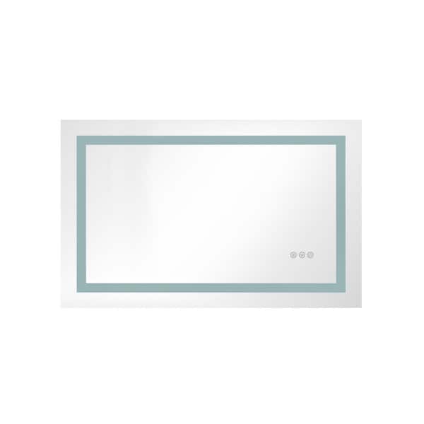 Unbranded 40 in. W x 28 in. H Rectangular Framless Anti-Fog Dimmable Mirror with Front and Backlight