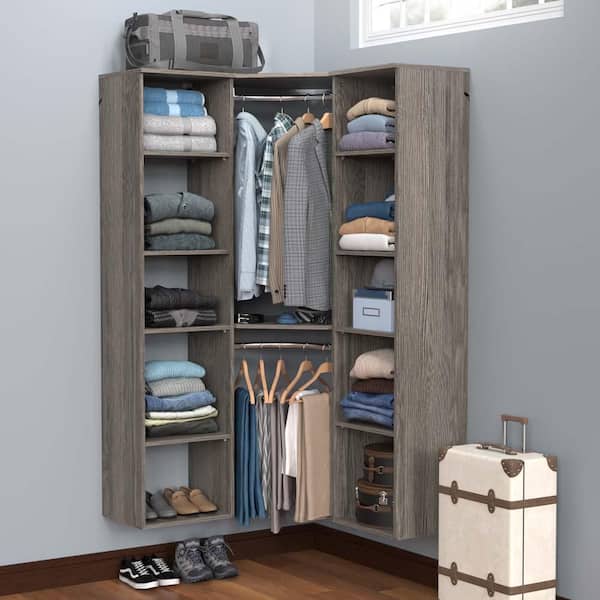  Closet Kit with Hanging Rods & Shelves - Corner Closet