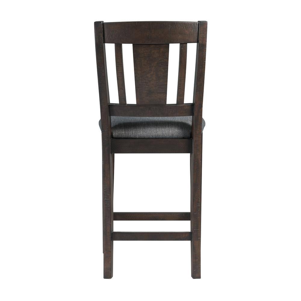 Gray Upholstered Wood Counter Height Side Chair Set