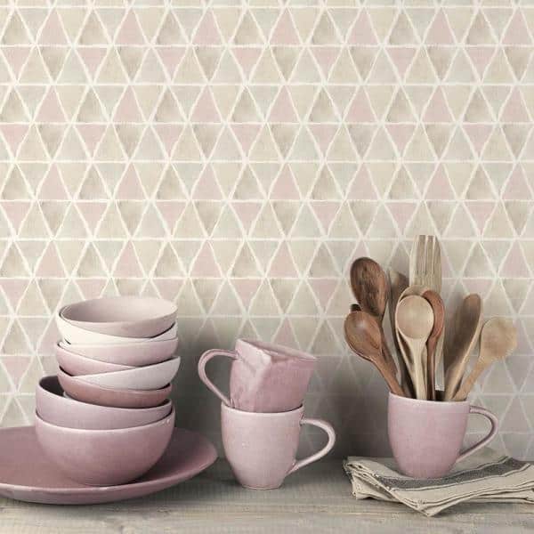 Kitchen Triangle Vinyl Roll Wallpaper (Covers 55 sq. ft.)