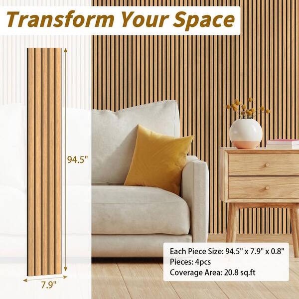 Wall Decor Art3d 4 Wood Slat Acoustic Panels For Wall And Ceiling - 3D ...
