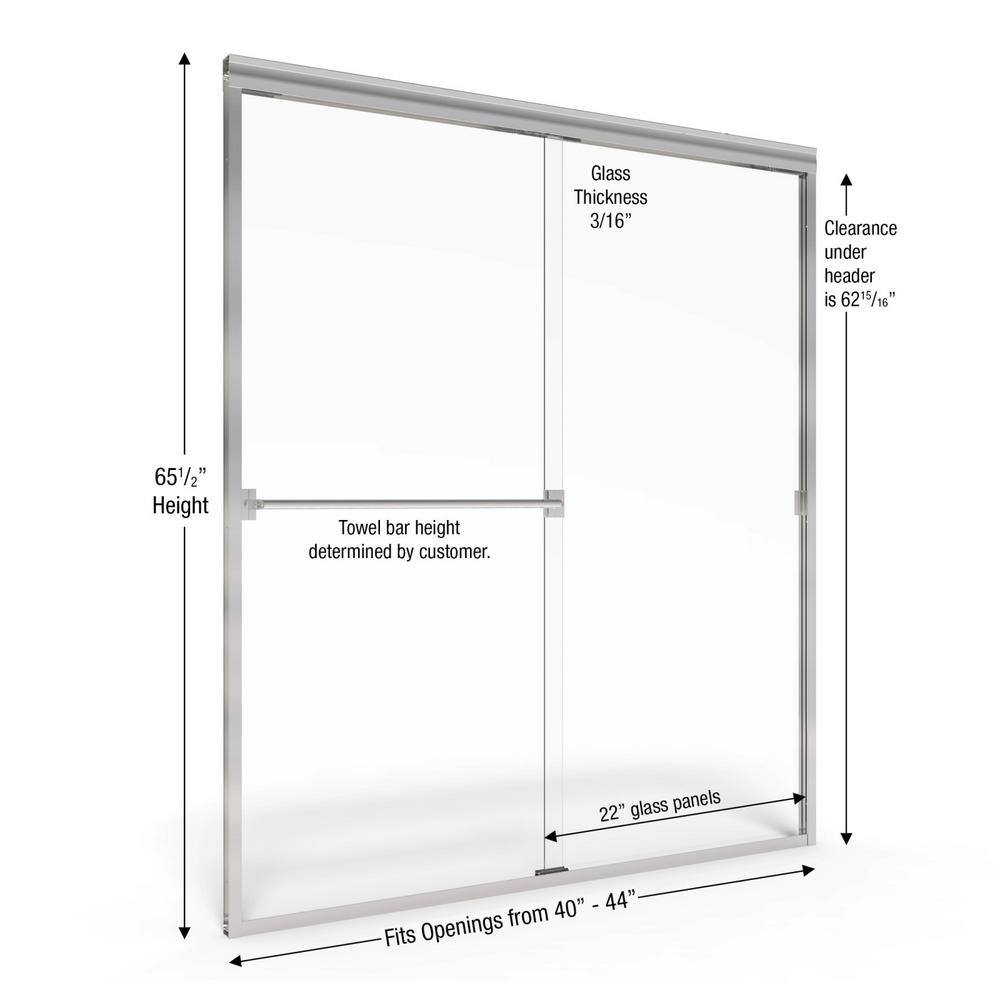Classic Brushed Nickel Semi-Frameless Sliding Shower Door