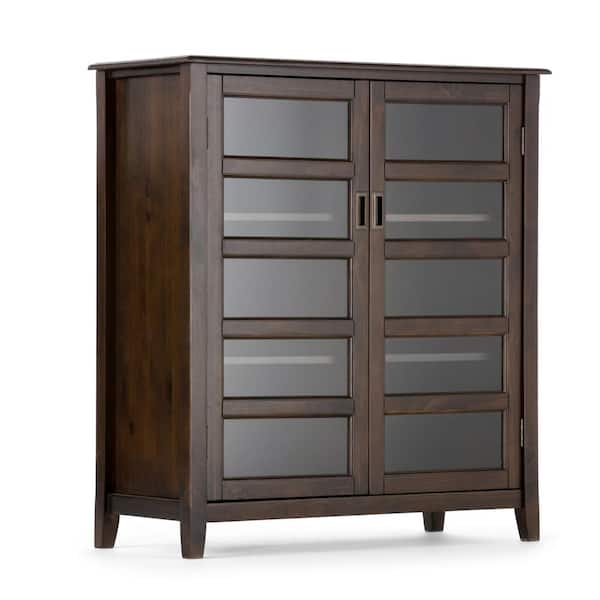 Simpli Home Burlington Solid Wood 40 in. Wide Traditional Medium Storage Cabinet in Espresso Brown