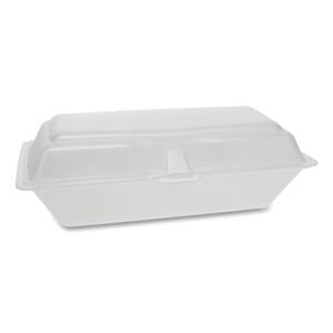 9.75 in. x 5 in. x 3.25 in. White Single Tab Lock Hoagie Foam Hinged Lid Containers (560-Carton)
