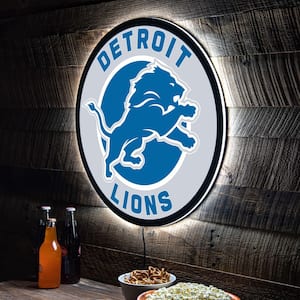 Detroit Lions Round 23 in. Plug-in LED Lighted Sign