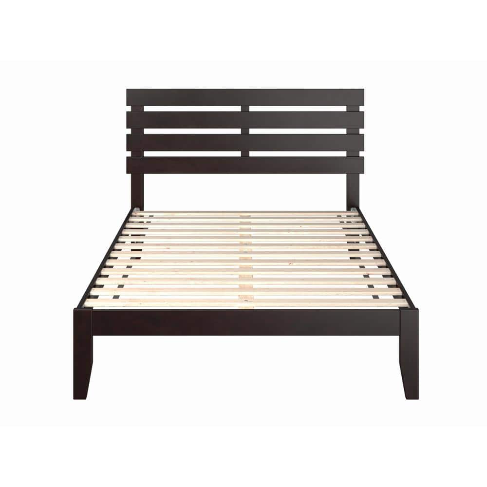 Oxford Espresso Full-Size Wood Frame Bed with USB Charger