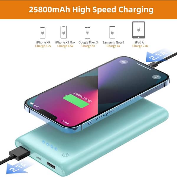 Portable Charger Power Bank 25800mAh Huge Capacity External Battery  Pack,Dual Output High Speed Charging Power Bank with 4 LED Indicator  Compatible