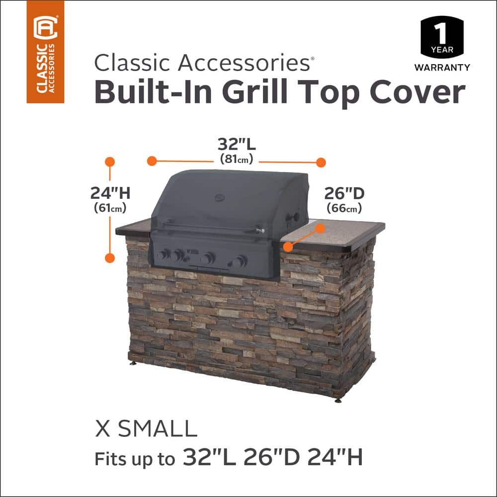 Classic Black Water-Resistant 27 Inch BBQ Grill Cover
