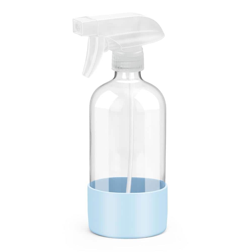 16 oz Clear Glass Spray Bottle with Silicone Sleeve and 3-Mode Adjustable Nozzle, Refillable, 1 Pack Blue price history on PriceWatchPro