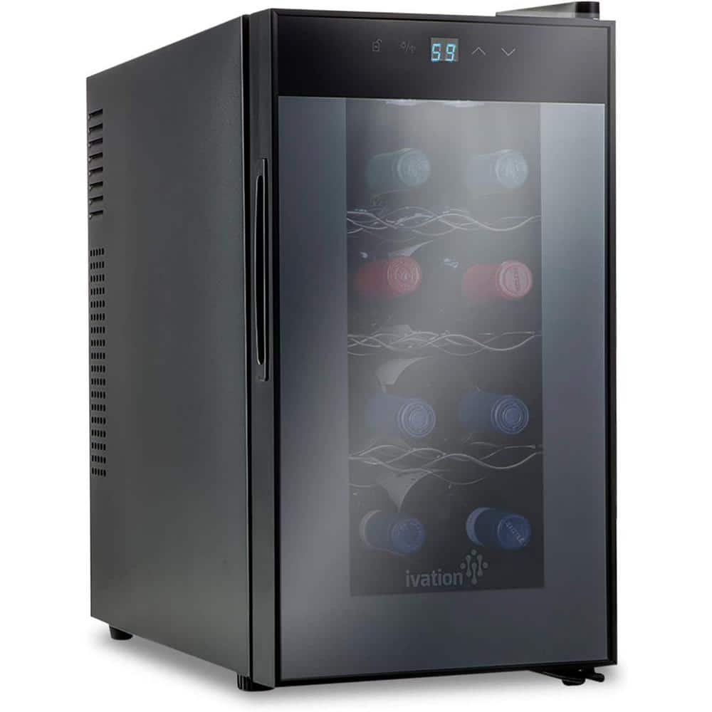 Black+decker Wine Cooler 8 Bottle, Wine Fridge Thermoelectric With Mirrored  Front, Freestanding Wine Cooler Refrigerator & Led Display : Target