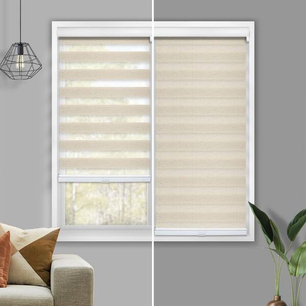 CHICOLOGY Dual Layer & Privacy Free-Stop Cordless Zebra Roller Shades 