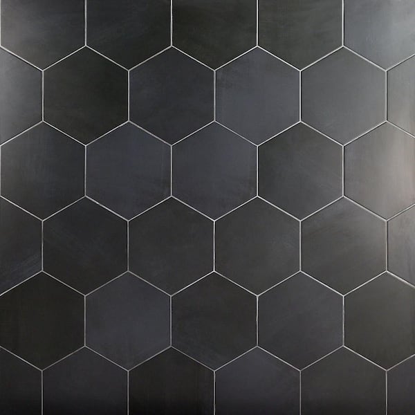 SomerTile 17.875x17.875-inch Spinet Matte Black Porcelain Floor and Wall Tile 5 tiles/11.33 sqft.