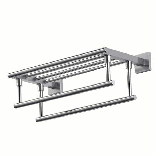 ALEASHA 2-Towel Holders Wall mounted Towel Rack in Brushed Nickel 16 Inches
