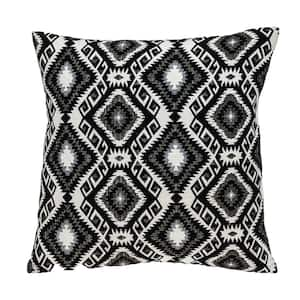 Habib 20 X 20 Transitional Black Throw Pillow