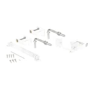 White Steel Deluxe Fence Gate Hardware Kit