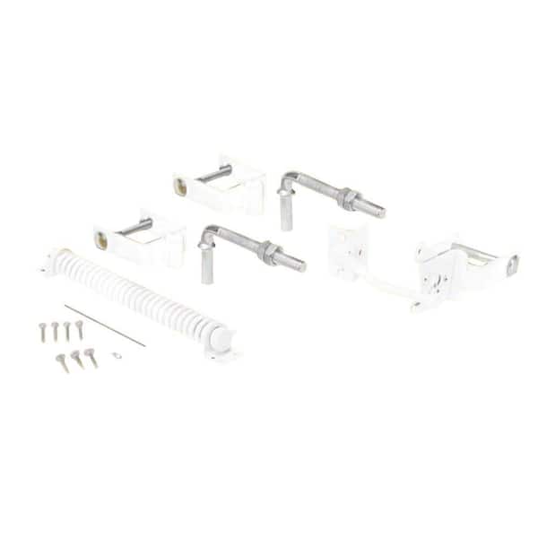 White Steel Deluxe Fence Gate Hardware Kit