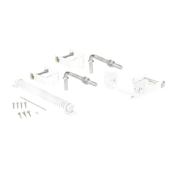 US Door and Fence White Steel Deluxe Fence Gate Hardware Kit