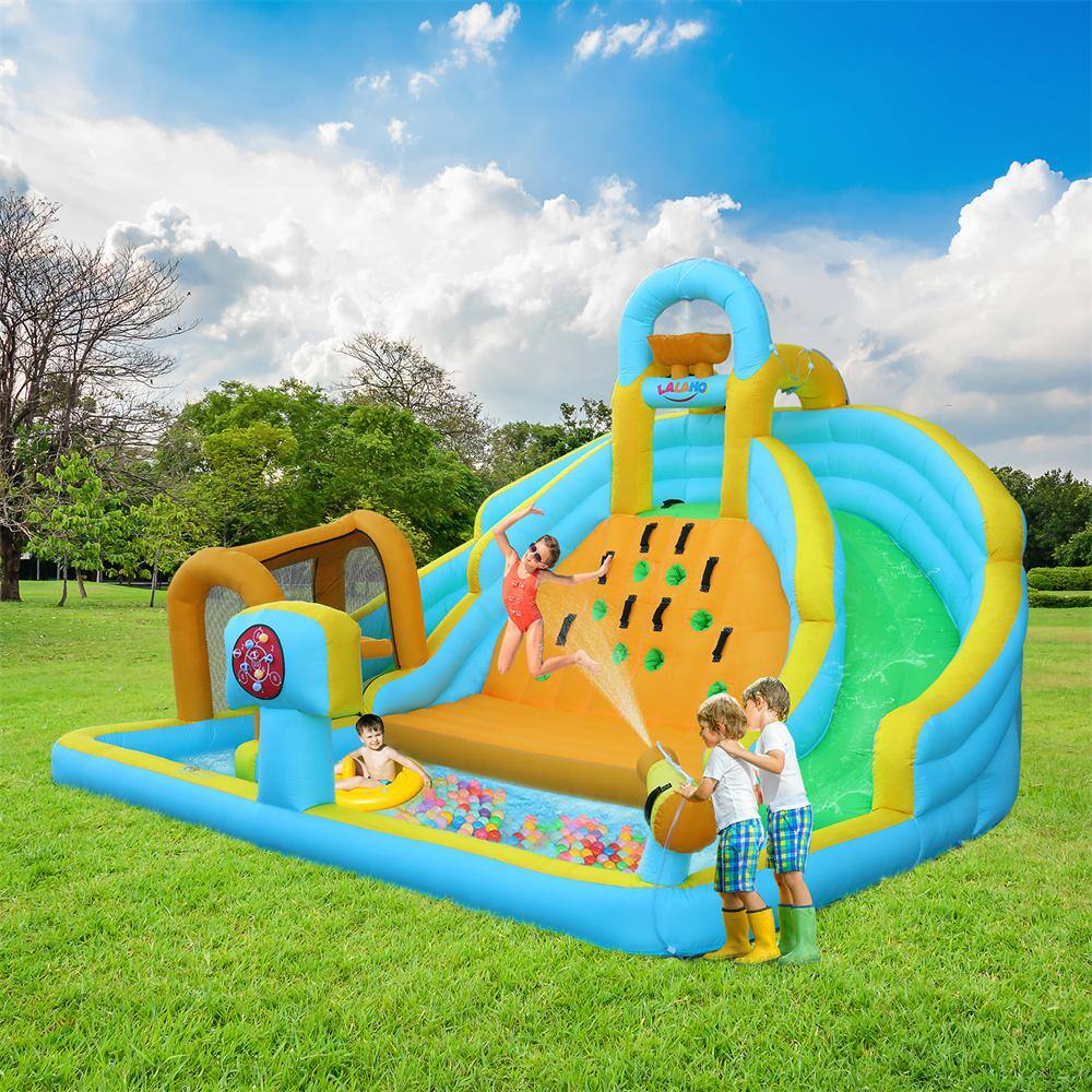 Large Blue and Yellow Inflatable Water Slide Park