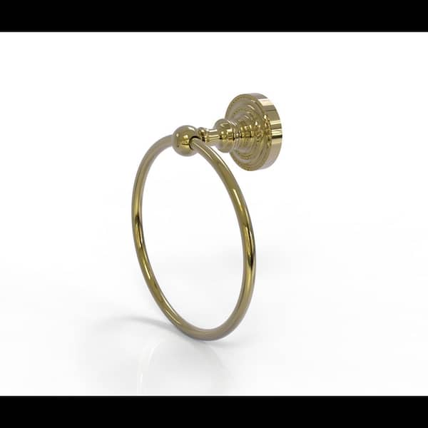 Allied Brass Dottingham Collection Towel Ring in Unlacquered Brass