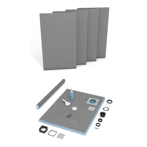 wedi 36 in. x 72 in. Fundo Primo Shower Kit with Offset Drain