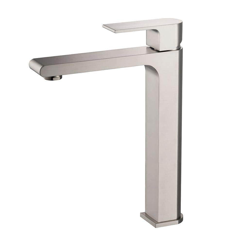 Brushed Nickel Single Hole Vessel Bathroom Faucet