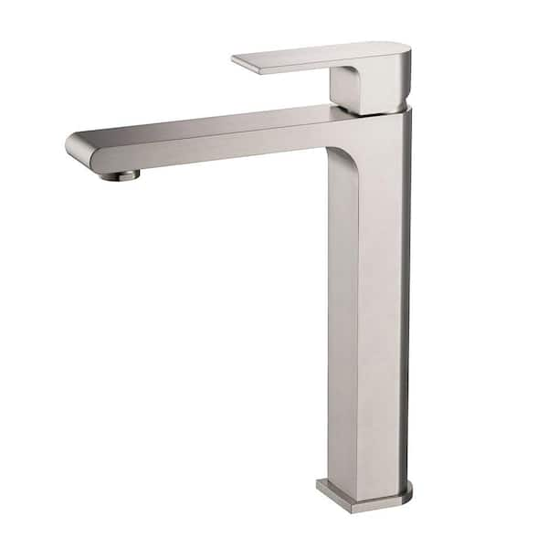 Allaro Single Hole 1-Handle Low-Arc Bathroom Faucet in Brushed Nickel