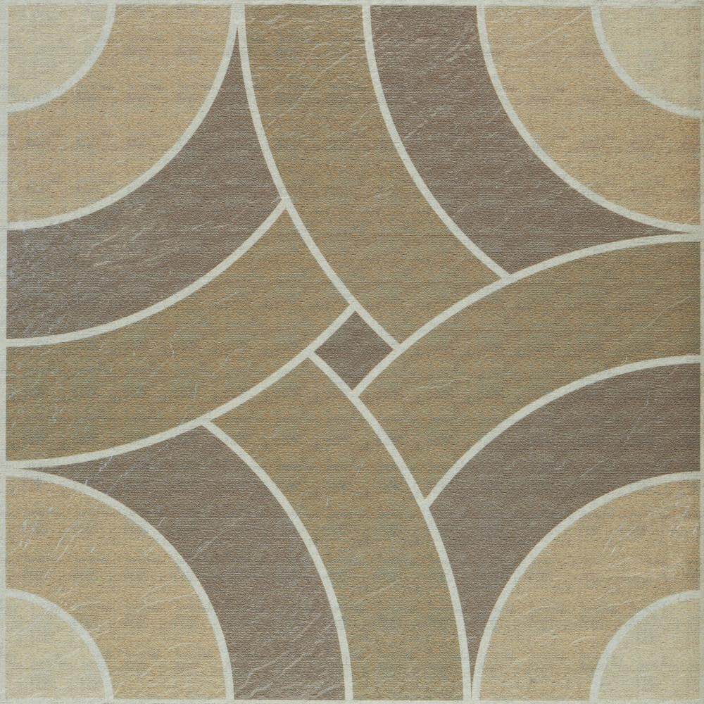 Medium Brown Swirl Pattern 12'' x 12'' Vinyl Peel and Stick Floor Tiles