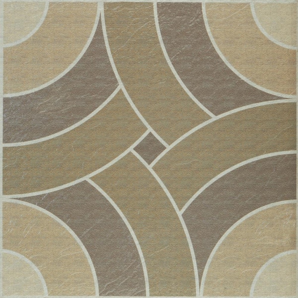 ACHIM Retro 12 in. W x 12 in. L Swirl Brown Peel and Stick Vinyl Tile Flooring (20 sq. ft./case)