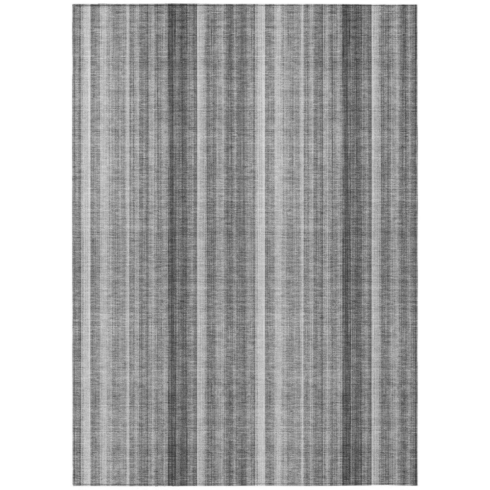 Gray 5 ft. x 8 ft. Woven Striped Rectangle Indoor/Outdoor Area Rug price history on PriceWatchPro