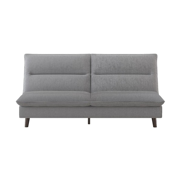 EVERGLADE HOME Howerton 74.5 in. Armless Textured Fabric Upholstered 2-Seater Elegant Straight Lounger in Gray