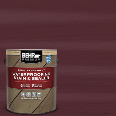 1 gal. #ST-106 Bordeaux Semi-Transparent Waterproofing Exterior Wood Stain and Sealer