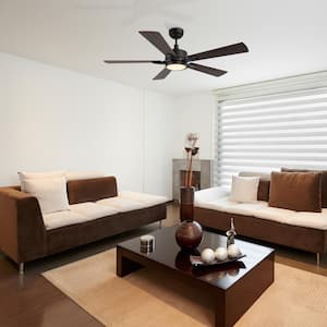 Sheffield 56 in. Color Changing Integrated LED Indoor Matte Black 10-Speed DC Ceiling Fan with Light Kit/Remote Control