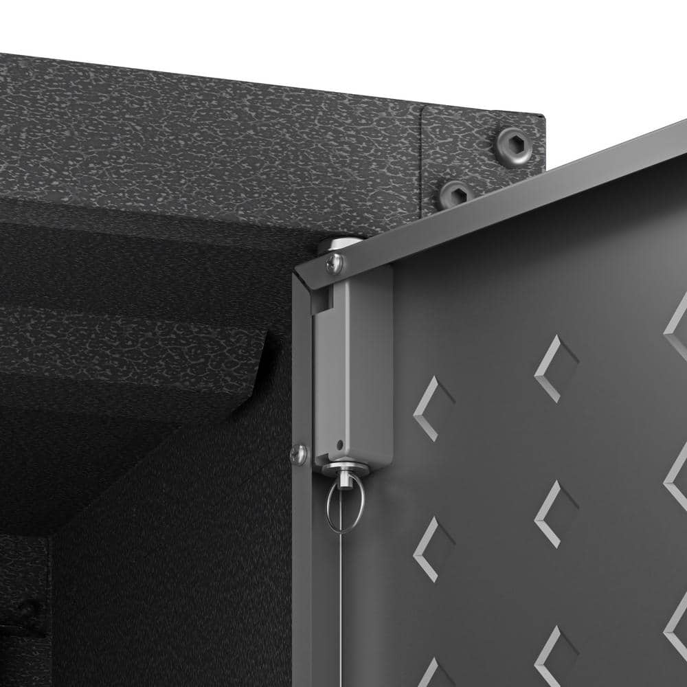 Gray Steel Lockable Wall Cabinet with Adjustable Shelving