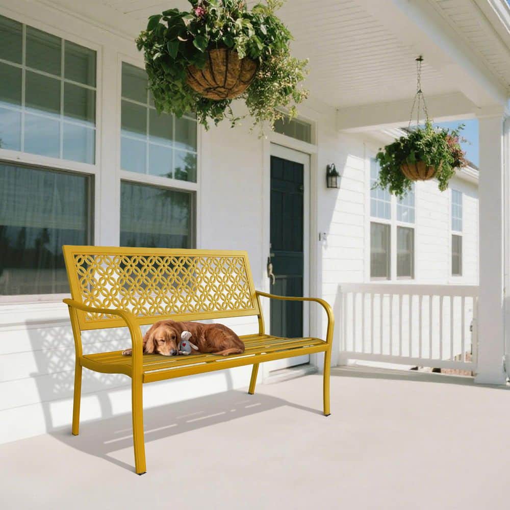 Upland Outdoor Garden Bench with Anti-Rust Metal Powder Coated