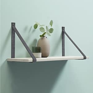 LOOP 9.4 in. Felt Gray Genuine Leather Shelf Bracket Support