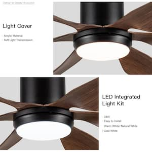 Atalanta 66 in. Smart Indoor Black Ceiling Fan with Dimmable Integrated LED and App Remote Control