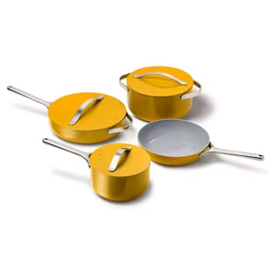 Aoibox 3-Piece Orange Nonstick Pot and Pan for Wok, Soup and Milk with Lids  HDSX03KI028 - The Home Depot