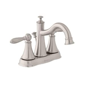 Varina 4 in. Centerset Double-Handle High-Arc Bathroom Faucet in Brushed Nickel