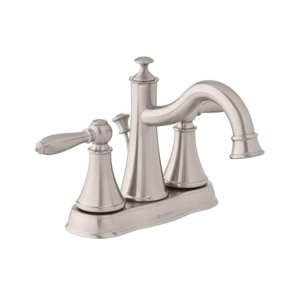 Glacier Bay Varina 4 in. Centerset Double-Handle High-Arc Bathroom Faucet in Brushed Nickel