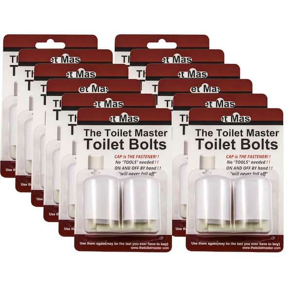 Unbranded Tool-free Toilet Bolt and Cap System (12-Pack)