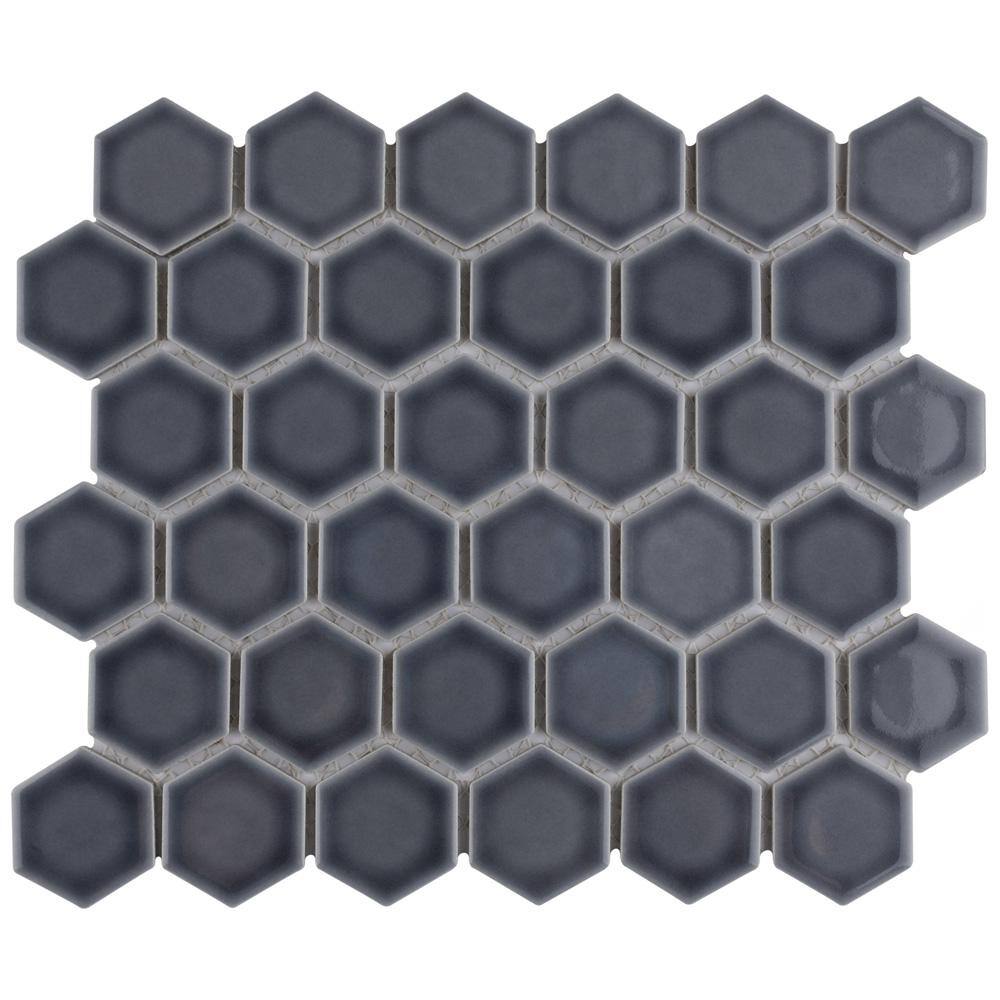 "Hudson Due 2"" Hex Storm Grey 10-7/8 in. x 12-5/8 in. Porcelain Mosaic Tile (9.7 sq. ft./Case)" price history on PriceWatchPro