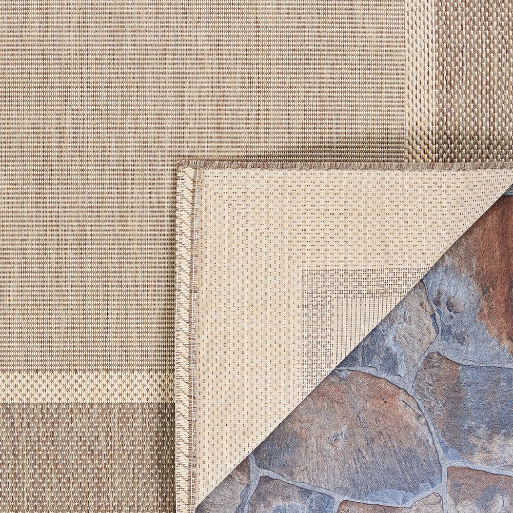Recife Stria Texture Ivory-Blue 8 ft. x 11 ft. Flatwoven Solid Rectangle Indoor/Outdoor Area Rug - thumbnail 3