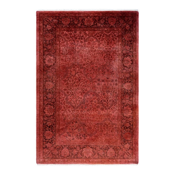 Overdyed Pink 3 x 5 Solid Wool Indoor Area Rug