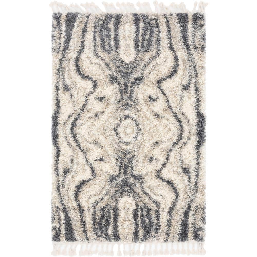 Hygge Shag Valley Gray 4 ft. x 6 ft. Area Rug price history on PriceWatchPro
