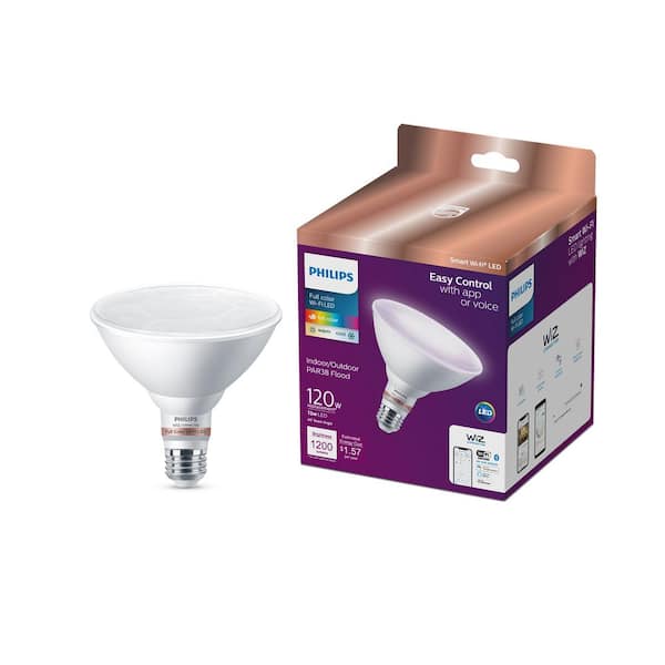 Geest Misverstand avontuur Philips Color and Tunable White PAR38 120W Equivalent Dimmable Smart Wi-Fi  WiZ Connected LED Light Bulb 562496 - The Home Depot